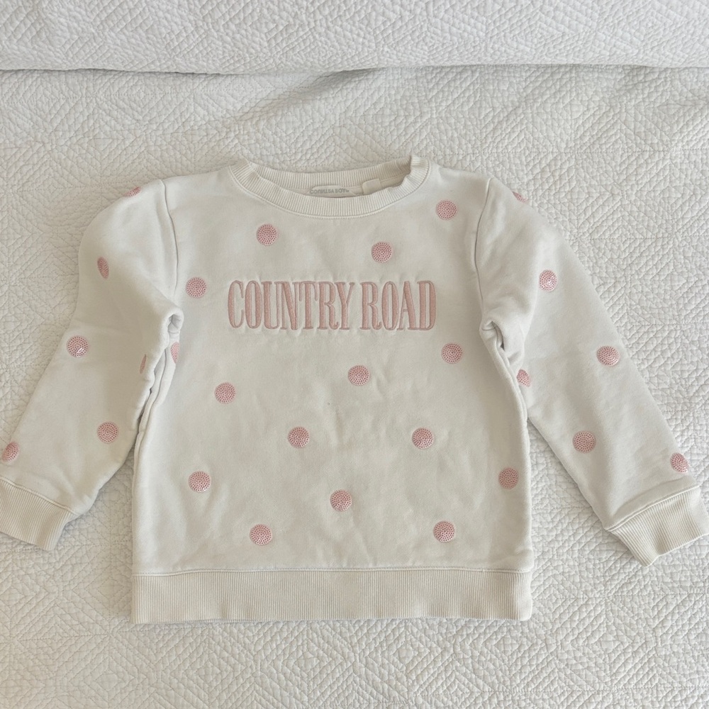 Country Road Kids Pink Polka Dot Sweatshirt - Cream